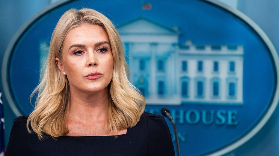 Leavitt in the White House briefing room