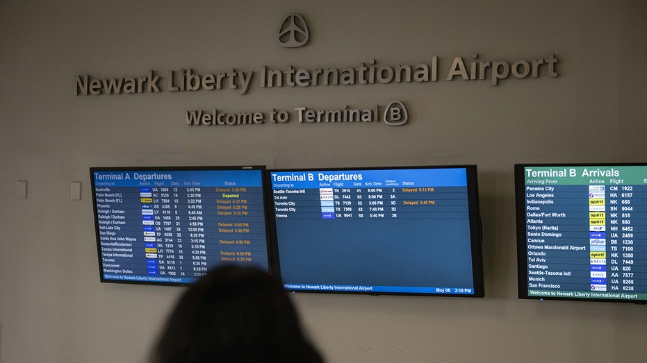 Newark Airport flight board