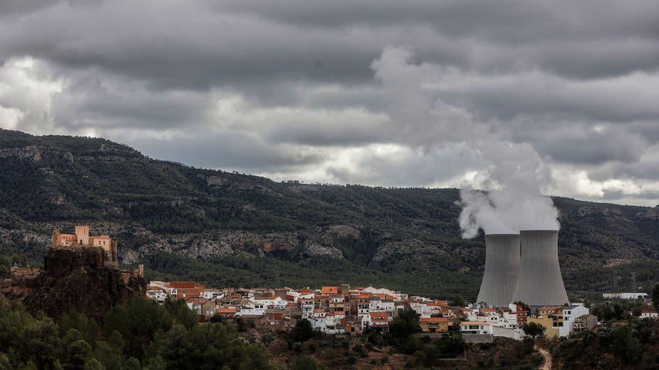 Nuclear power plant near a town in Spain